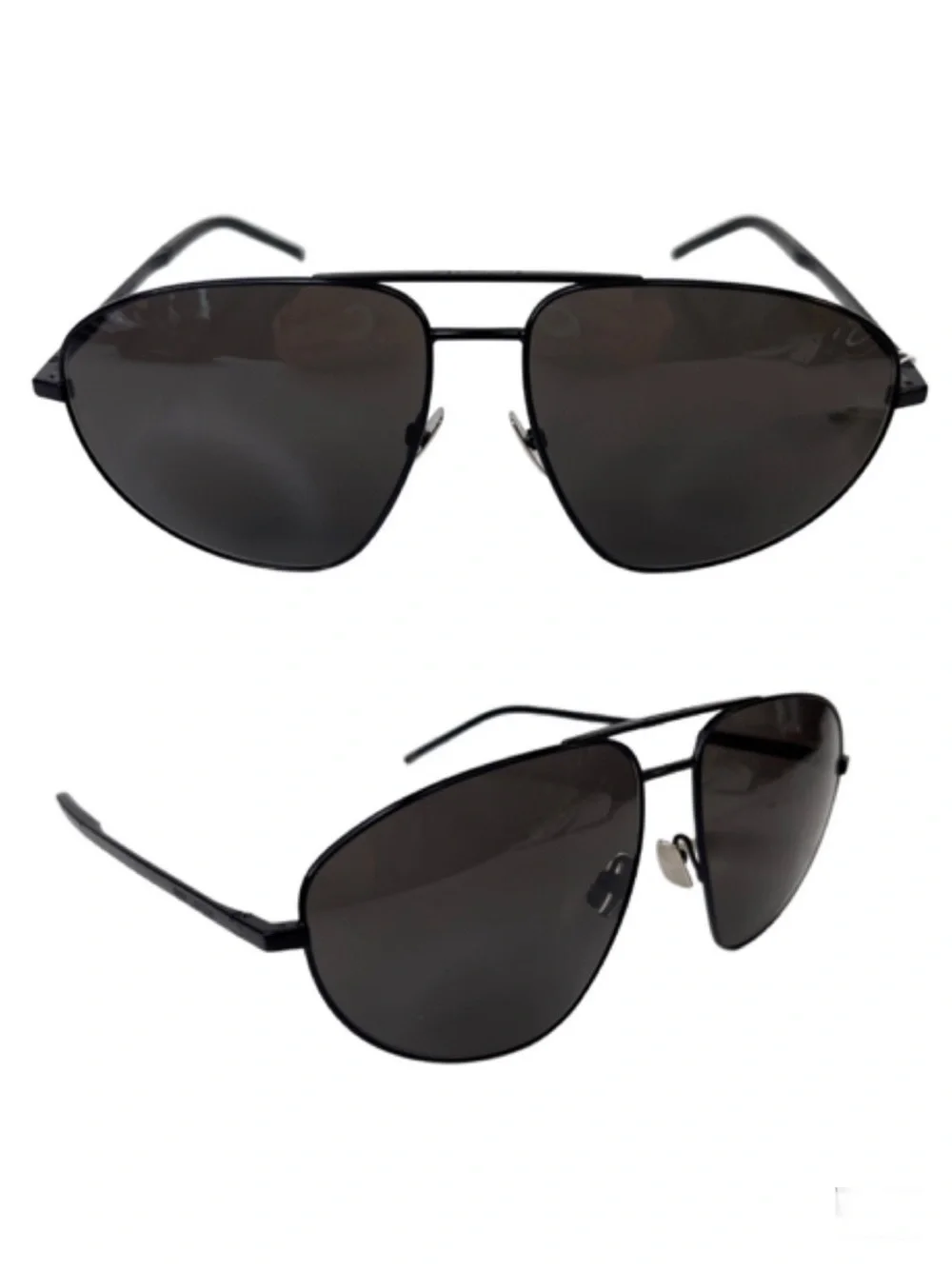 SAINT LAURENT Classic Aviator Sunglasses 60mm NEW Black Polarized